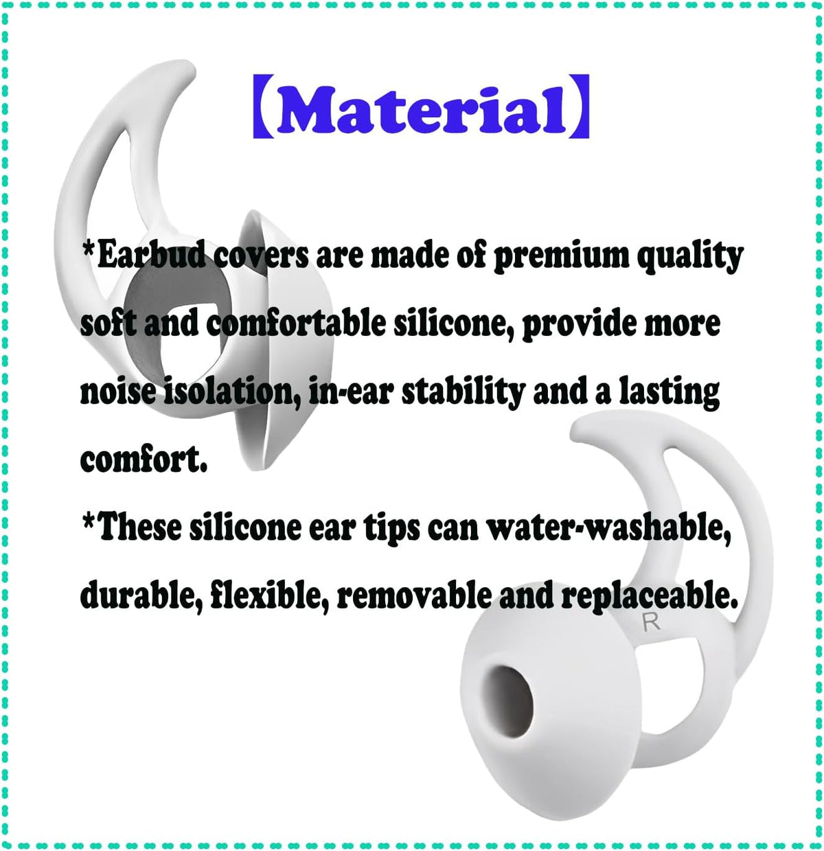 Silicone Earbud Tips Compatible with Bose QuietComfort Earbuds and Sport Earbuds,3 Pairs,Silver