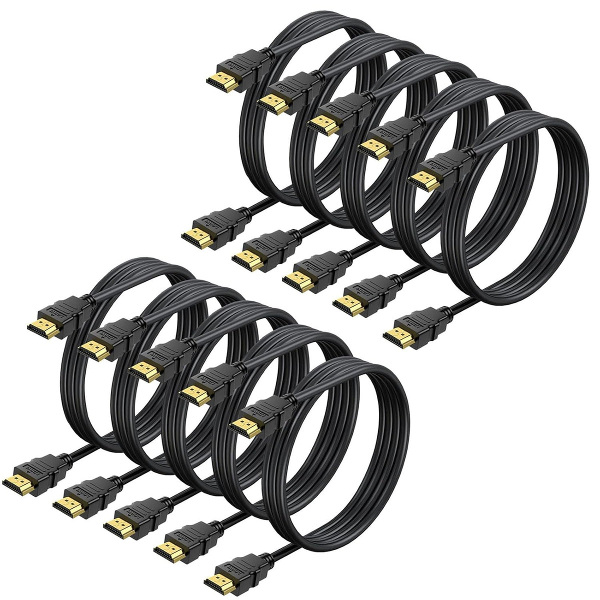 CEFOJQAO 4K 6.6 10-Pack, 2.0 Cable-4K 2.2 2.3, 3D PS4, PS5 HDMI Cable FT Shielded HDMI Cable, Computer HDMI TV for HDR