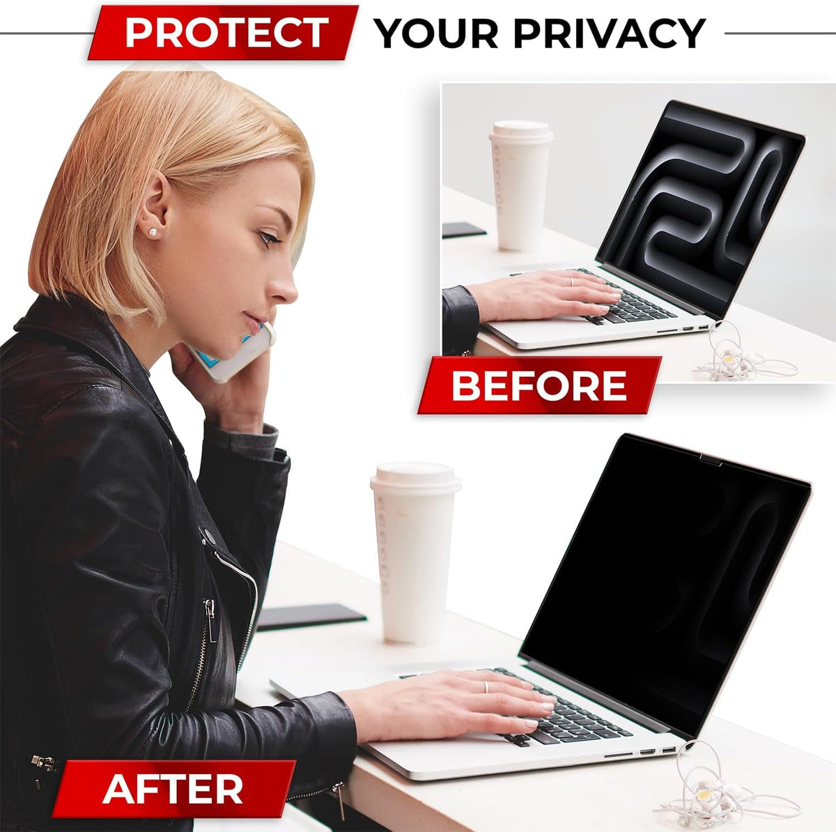 Magnetic Privacy Screen for MacBook Pro 16 Inch (2021-2024, M1, M2, M3, M4, Pro, Max) Removable Laptop Privacy Filter Shield and Protector