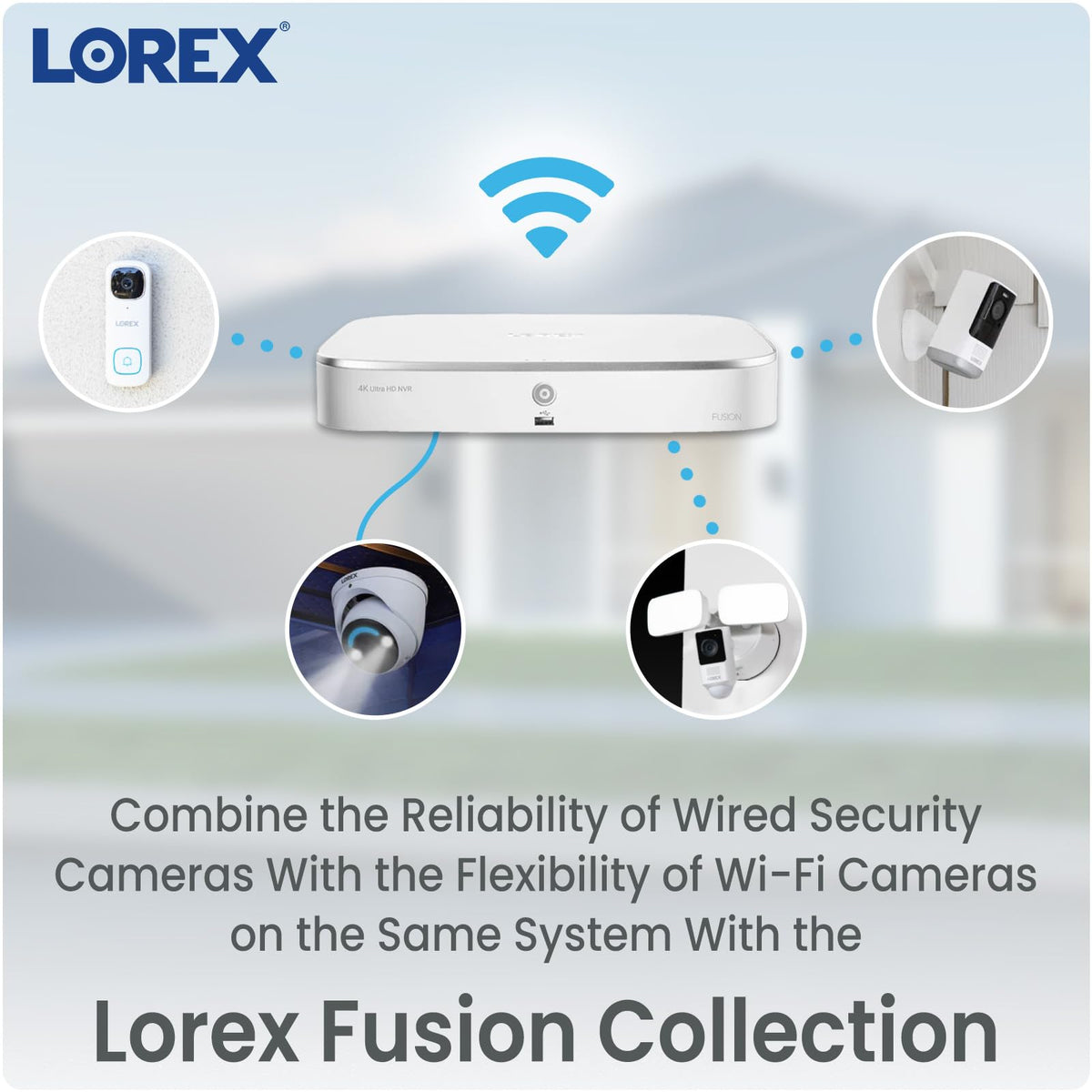 Lorex Fusion 4K Security Camera System w/ 2TB NVR - 8 Channel PoE Wired Home Security System w/Metal Bullet Camera - Color Night Vision, Privacy