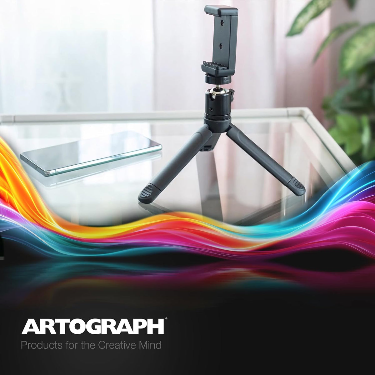 Artograph Mini Tripod Tabletop & Handheld Stand for Digital Projectors & Phones, Lightweight, Portable and Convenient