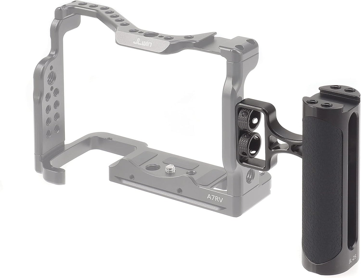 Hersmay 1/4"-20 Mini Side Handle Camera Hand Grip with Screws Stabilizer with ARRI-Style Mount Screw & Cold Shoe Mount
