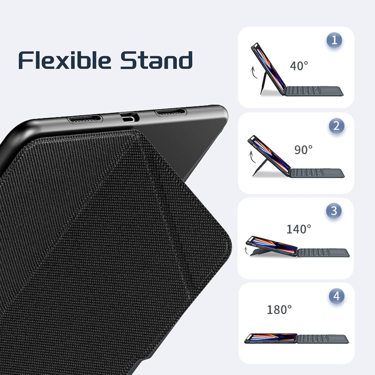 Detachable Keyboard Case for iPad 10th Gen & 11th Gen (A16, 2025), Magnetic, Slim Cover with Multi-Touch Trackpad, Detachable Backlit Keyboard with Kickstand Lightweight, Black