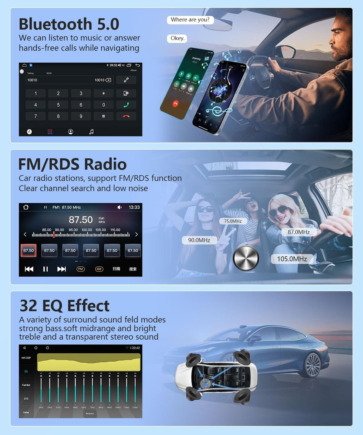 8core 4G+64G Car Radio for Toyota Camry 2006-2011 Support Canbus Original JBL Navigation, RSNAVI Car Stereo Wireless Carplay Android Auto 9'' Touchscreen WiFi BT/FM/RDS/EQ Backup Camera
