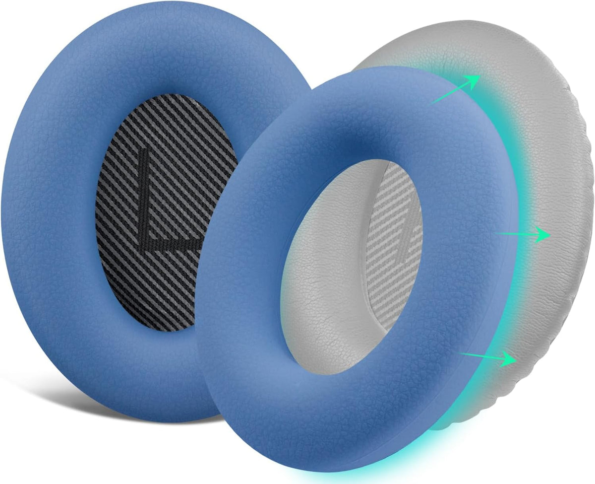 SOULWIT Silicone Ear Pads Cover Protector for Bose QuietComfort QC15 QC25 QC2 QC35 QC45/Ae2 Ae2i Ae2w/SoundTrue & SoundLink AE Headphones Cushions, Sweatproof, Easily Washable - Blue Dusk