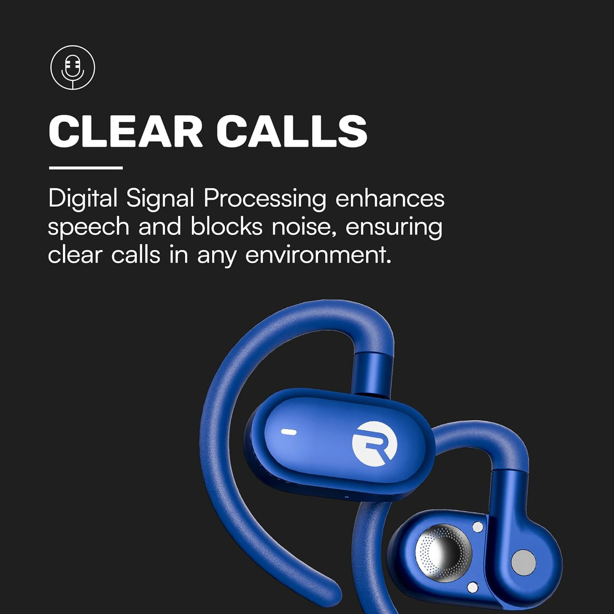 Raycon Everyday Open Earbuds – True Wireless Open Ear Bluetooth Headphones, Hook Design, IPX5 Water Resistant, 40 Hours of Battery Life (Blue)