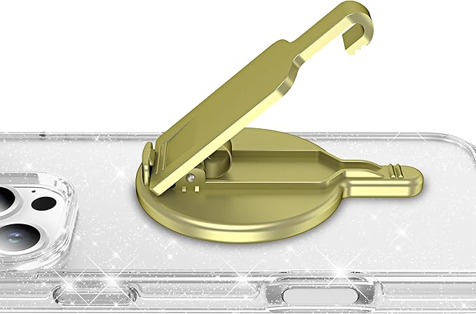 BAISRKE Magnetic Belt Clip Phone Holder, Strong Magnetic Waist Clip Compatible with Phone Cases, Portable & Versatile Accessory for Travel & Outdoor Use (Gold)