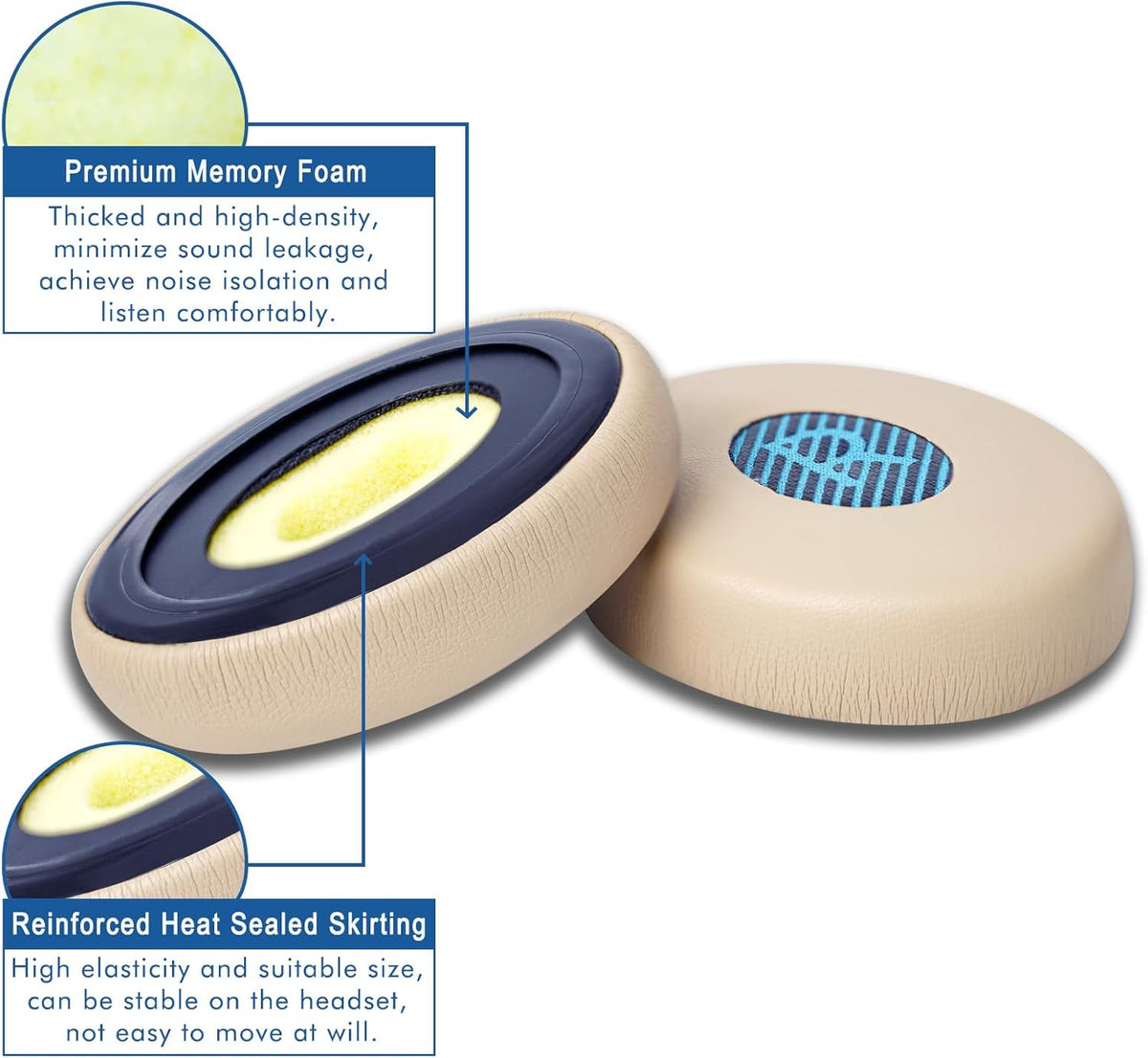 Ear Pads for Bose On-Ear 2 Headphones - GVOEARS Ear Cushions Replacement for Bose OE2 OE2i SoundTrue/SoundLink On-Ear Wireless Headphones (Khaki)