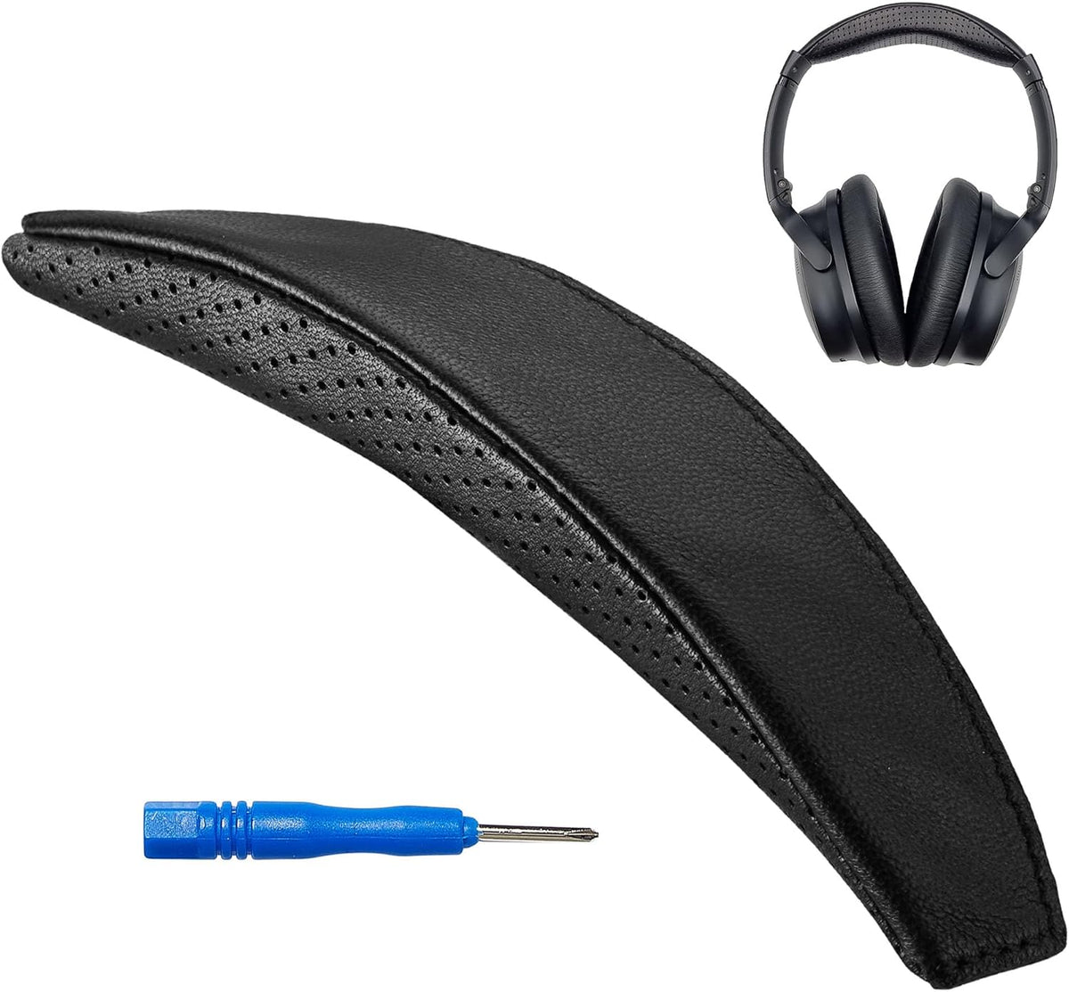 AHG Sheepskin QC35 ii Headband / QC35 Headband pad Cushion Cover. Compatible w/Bose QuietComfort 35 ii Headphones/QuietComfort 35 Headphones (Black). Premium Sheepskin Leather/High-Density Foam