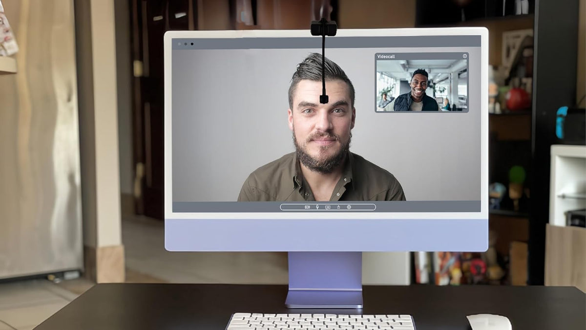Center Cam V2 Middle-Screen Webcam - The Original Center Cam - 1080p Plug & Play USB, Adjustable Webcam for Laptop and Desktop for Home Video Conferences