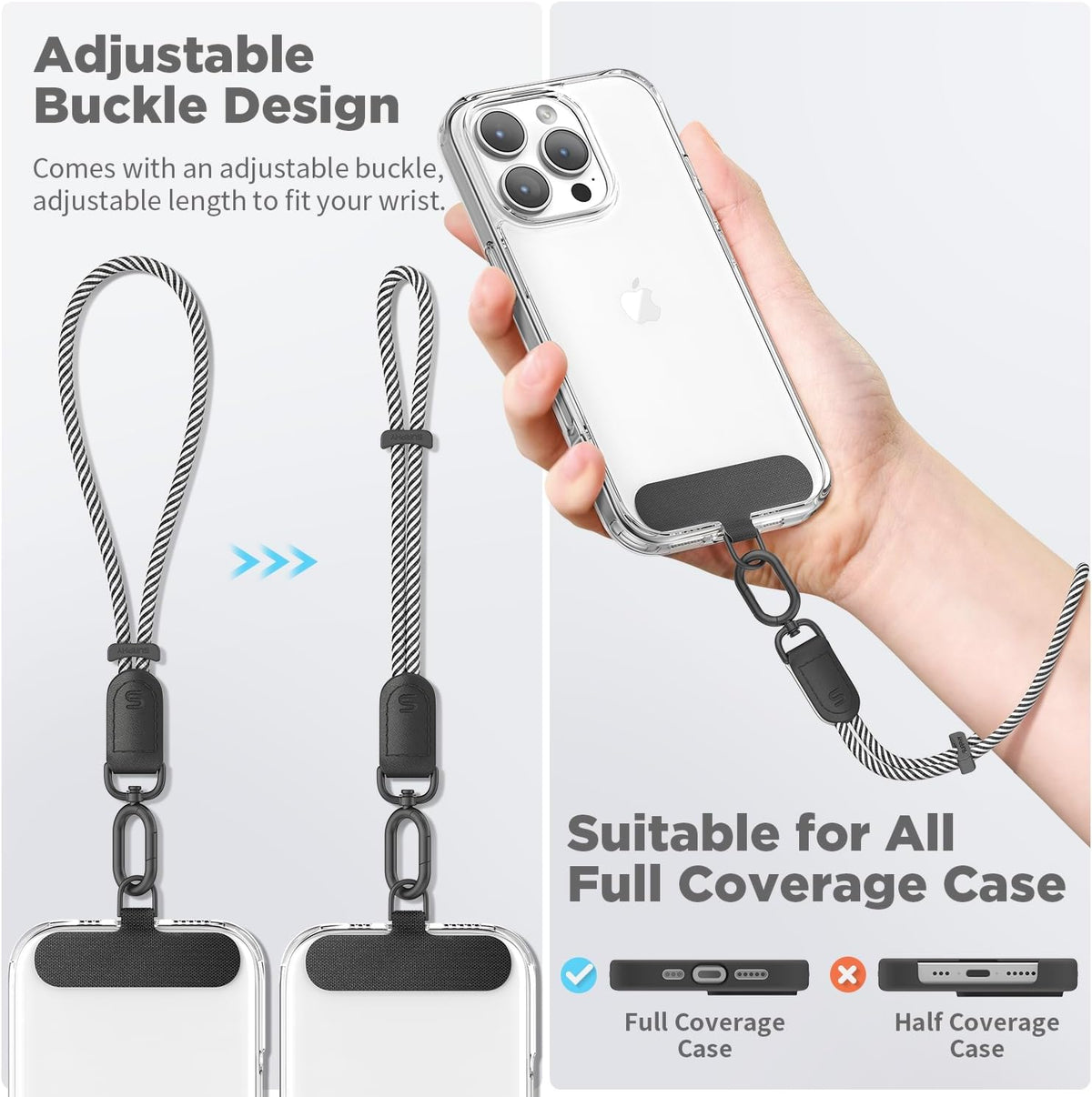 SURPHY Phone Wrist Strap, Keychain Wristlet, Phone Strap Charm with Tether Tab, Cellphone Lanyard Wrist, Key Chain for Women
