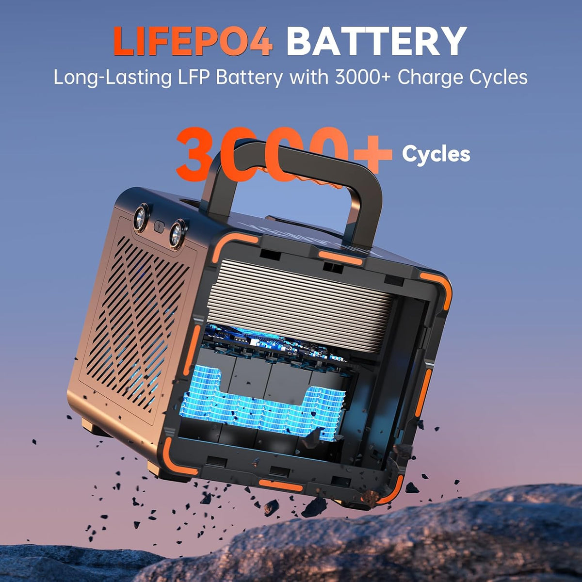 EM300 Portable Solar Station, 259Wh LiFePO4 Battery, 65W USB-C PD Fast Charging, 600W Peak, AC/DC/USB-A Output for Camping, Home and Emergency Use (300W Portable Power Station)