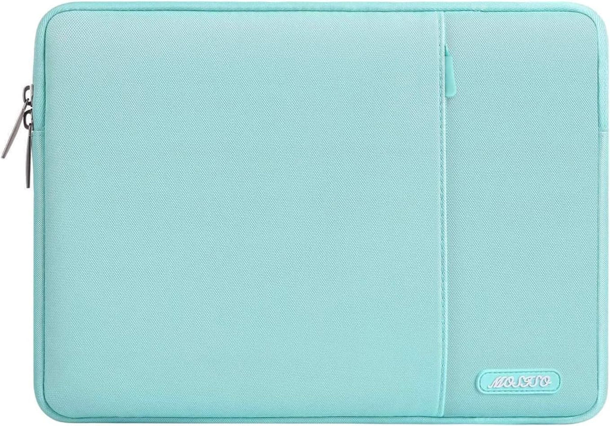 MOSISO Laptop Case 13 inch, 13 inch Laptop Sleeve Compatible with MacBook Air M4 M3 M2 M1 2025-2018 / Pro M2 M1 2025-2016, Polyester Vertical Computer Sleeve Bag with Pocket, Mint Blue