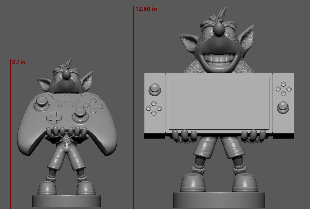Exquisite Gaming Crash Bandicoot Controller Holder & Phone Stand, 8.5 in Collectible Figure