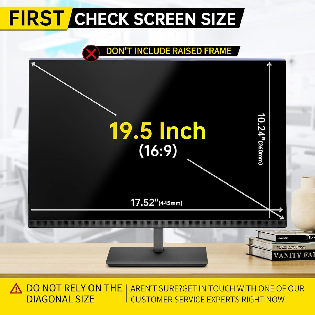 19.5 Inch Computer Privacy Screen for 16:9 Computer Monitor, Anti-Blue Light Monitor Privacy Screen Filter, Anti-UV Computer Screen Privacy Shield