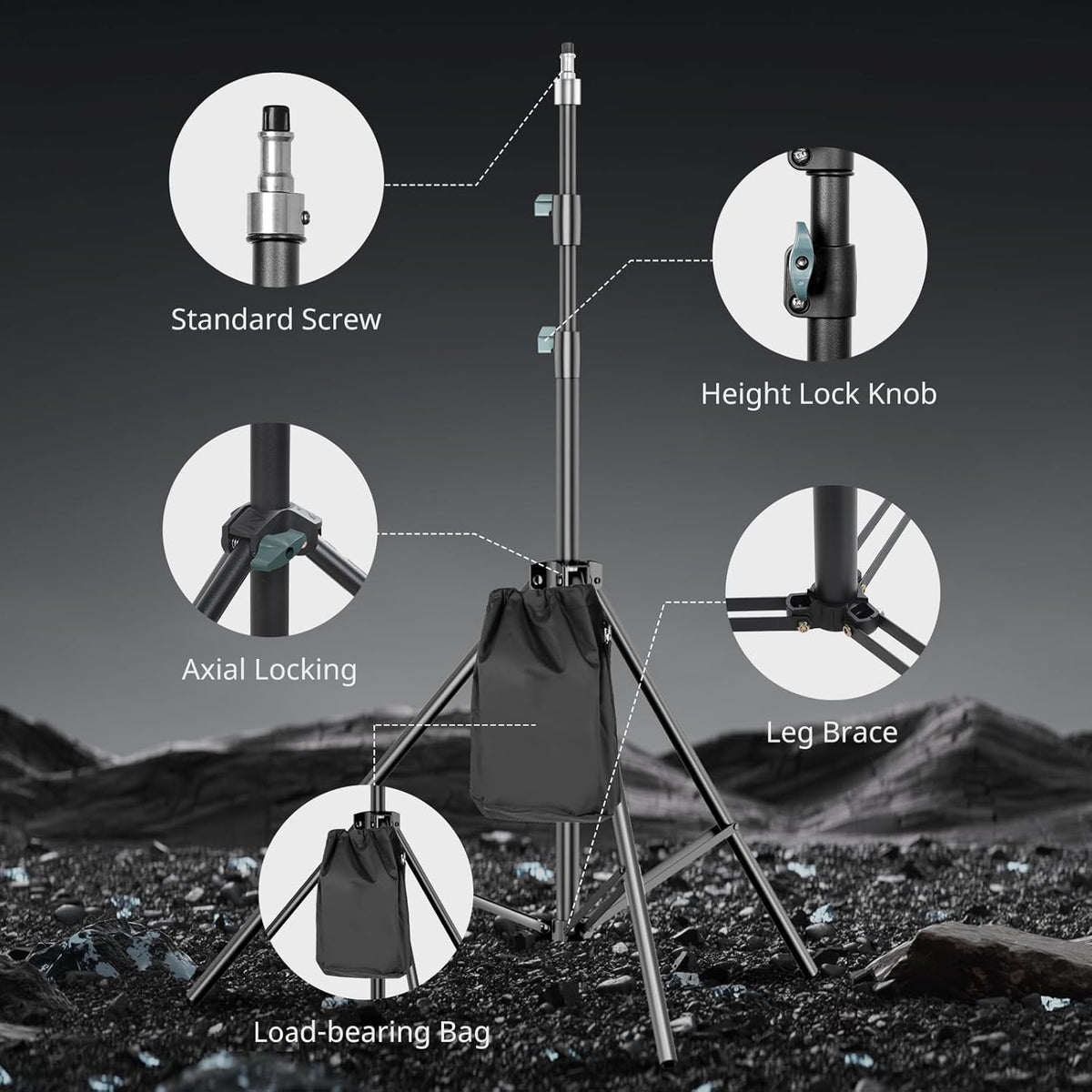 Aureday 22" Big Ring Light with 72" Sturdy Tripod Stand and Sandbag, 65W Large Studio Ringlight with Remote & Phone Holders for Photography/TikTok/YouTube/Tattoo/Barber/Video Recording