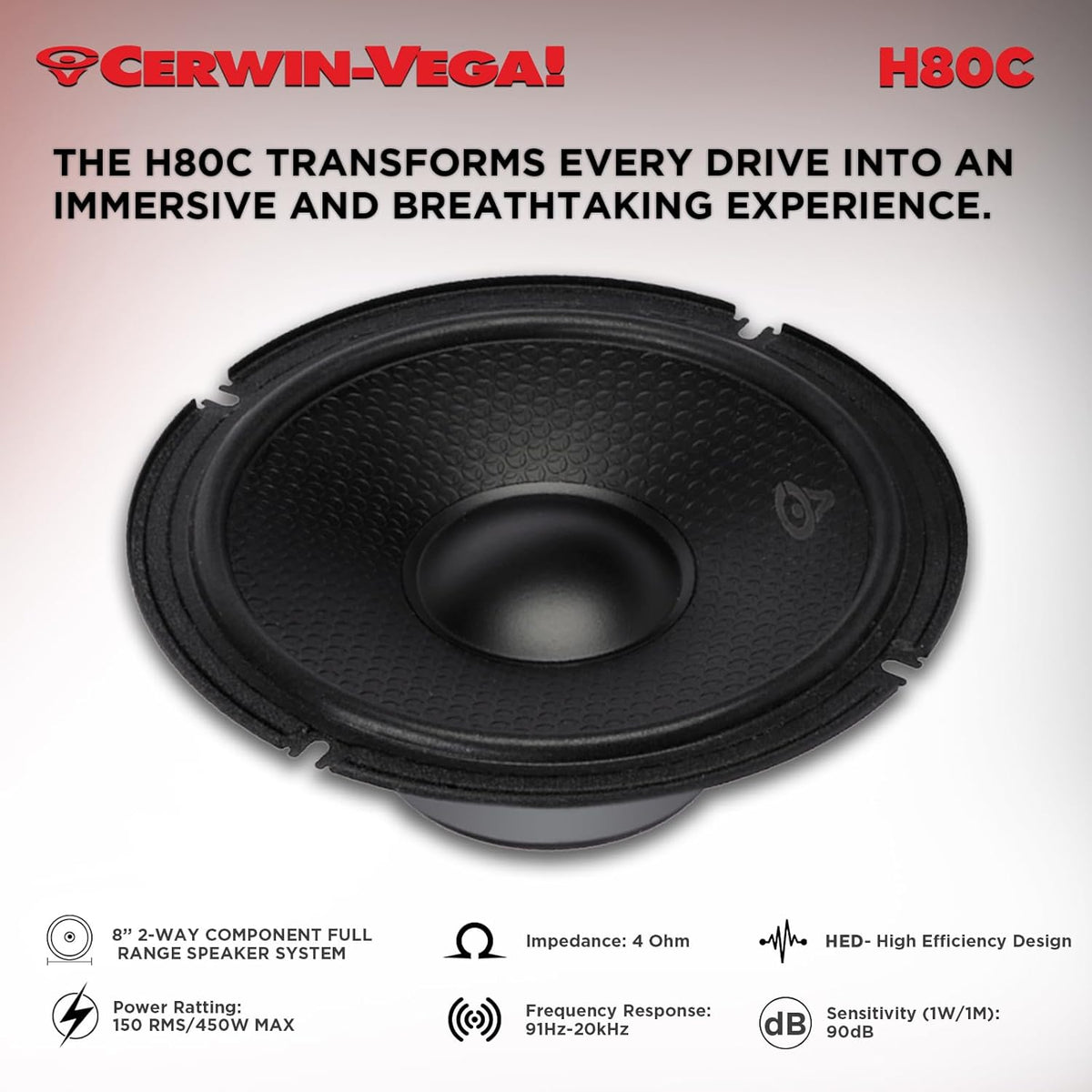 CERWIN-VEGA! HED 2025 Edition-8” Component Full Range Speaker System - H80C
