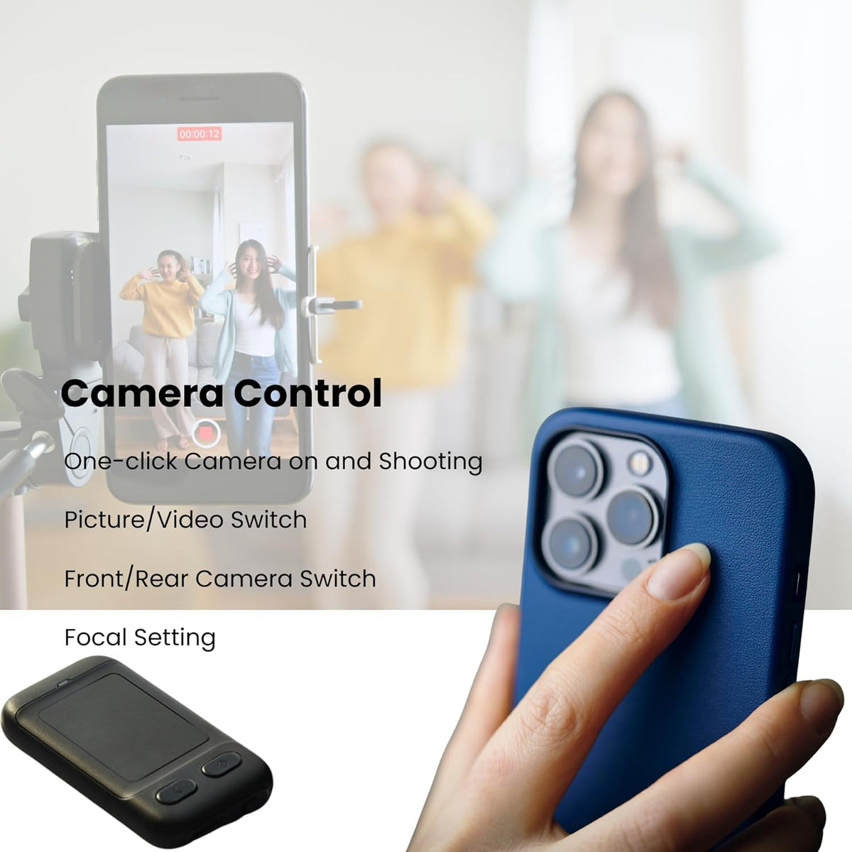 CheerTok Air - TikTok Scrolling Remote Control, Page Turner for Ebook Kindle, Bluetooth Wireless Camera Video Recording Remote for iPhone, iPad, Android, Cell Phones, Smartphones and Tablets
