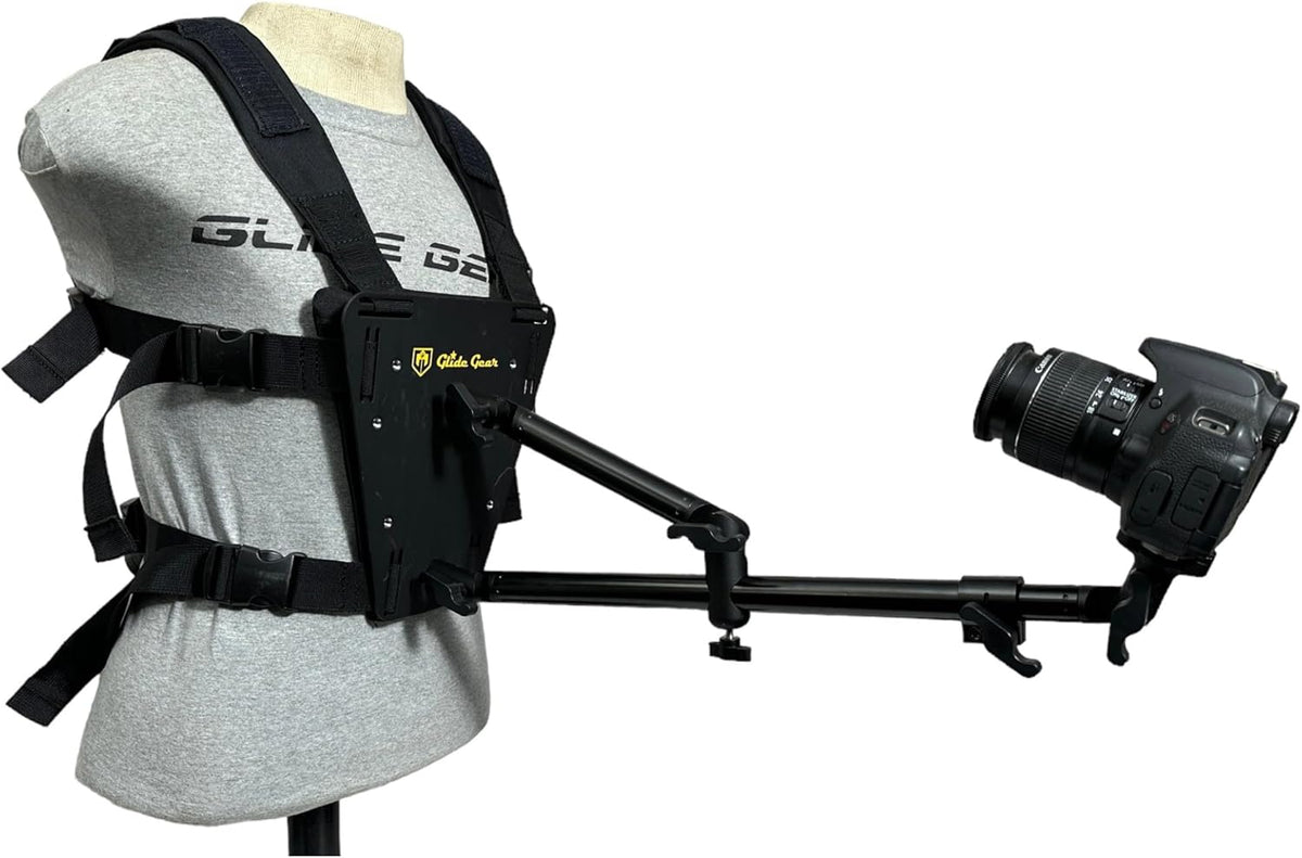 Glide Gear SNC 100 Snorricam Rig – for DSLR, Smartphone – Chest Mount, 3ft Arm, 3.3lb Payload, Lightweight Aluminum Harness