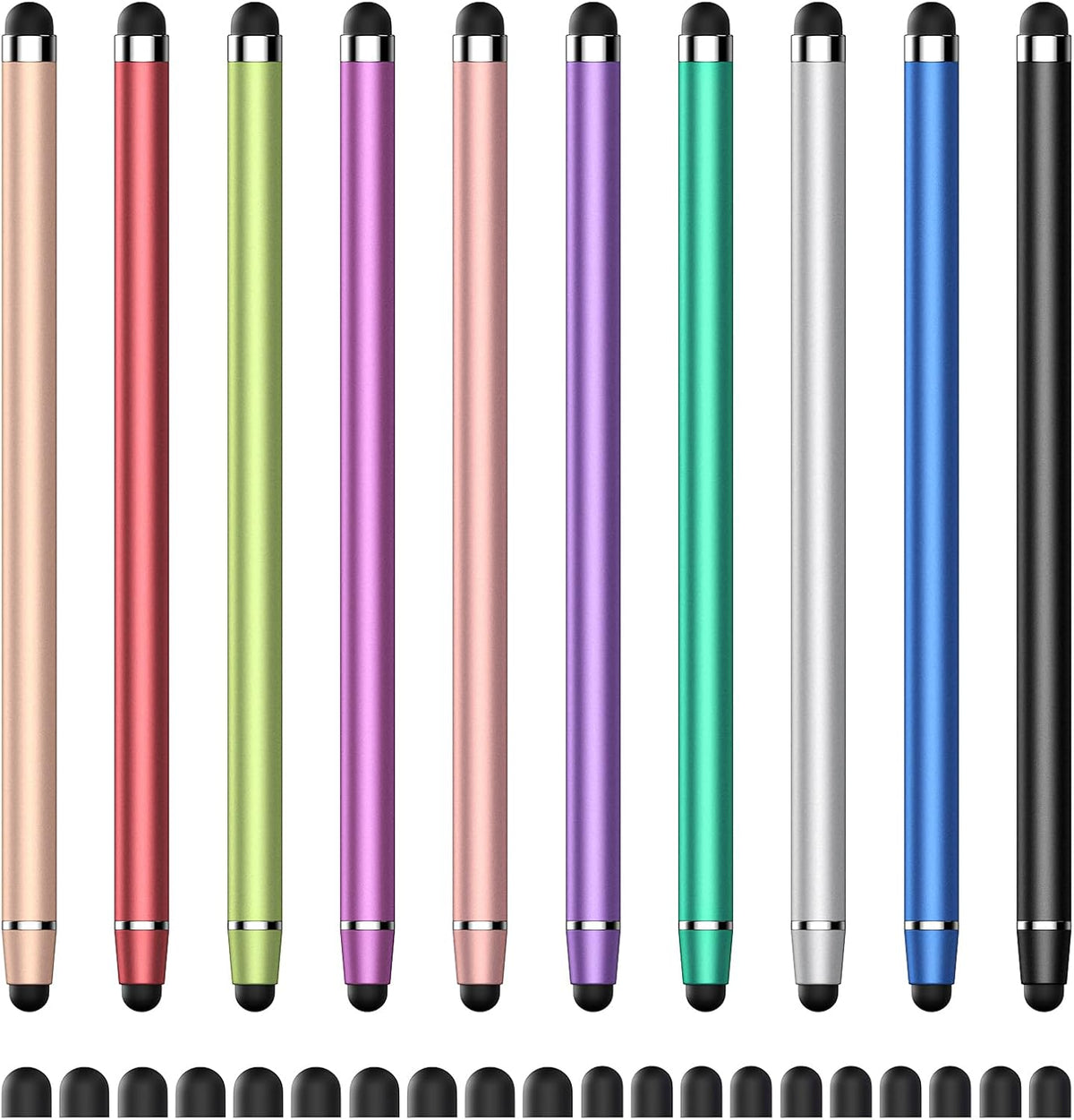 Stylus Pen for Touchscreen,2 in 1 High Precision and Sensitivity Stylus,Stylus Pen for iPad/iPhone/Android/Samsung Smartphone and Tablets,Compatible with All Touch Screens(10 Colors Stylus)