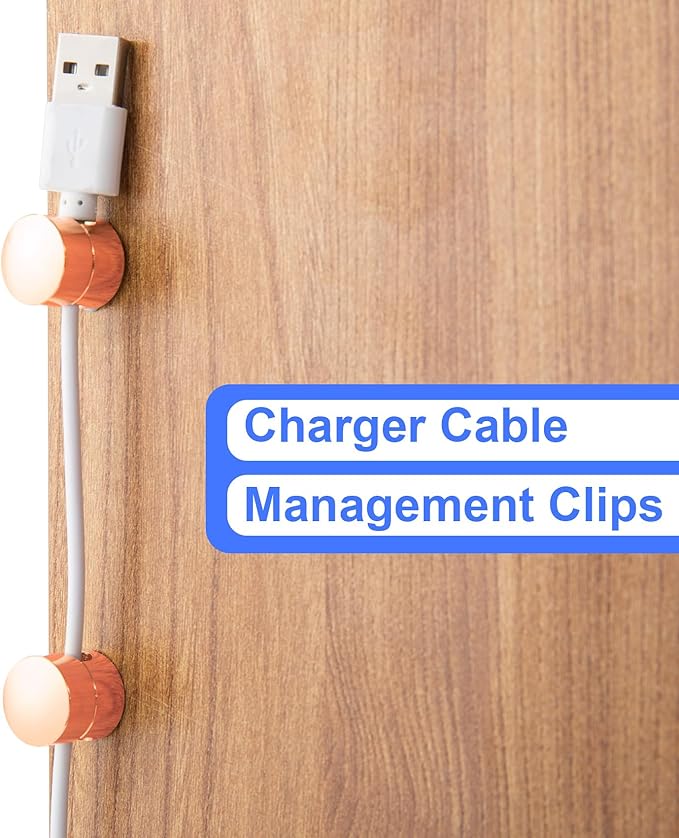 SmallCat 3 Sets Charger Holders for Cords, Rose Gold Cord Holders