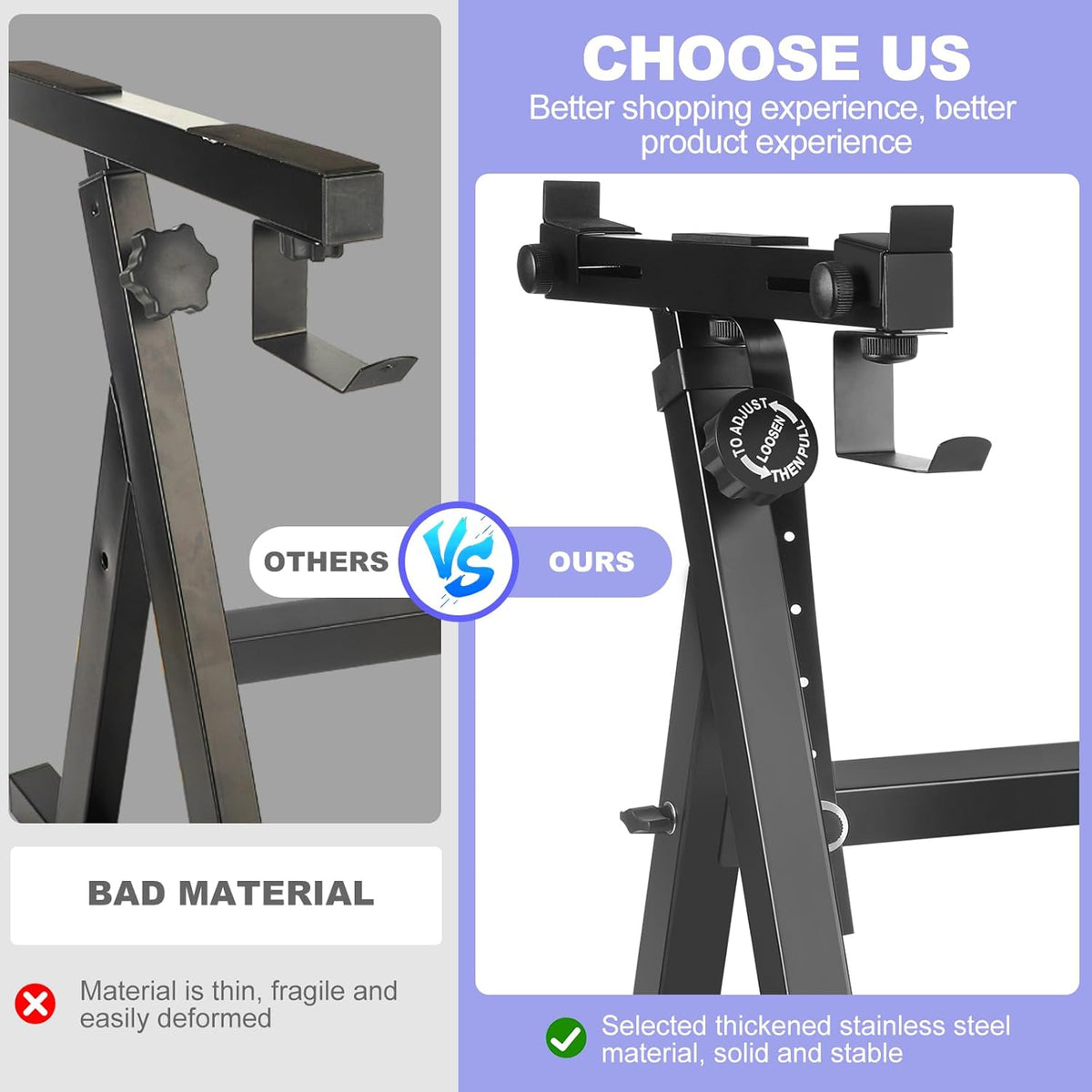 Keyboard Stand Piano Duty Stand Z Style Adjustable Keyboard Holder Piano Keyboard Stand Fits 54, 61 And 88 Keys Electric Keyboards Digital Pianos