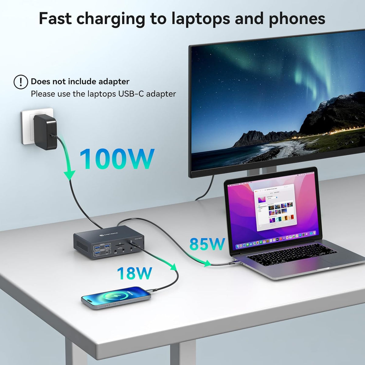 TJCXELE Displaylink Docking Station 4K@60Hz 3 Monitors USB C Dock for MacBook M1 M2 M3 M4,19-in-1 Thunderbolt Dock with 2 HDMI & 2 DisplayPort,PD 100W/USB 3.2 10G USB/Ethernet/Card Readers/Audio