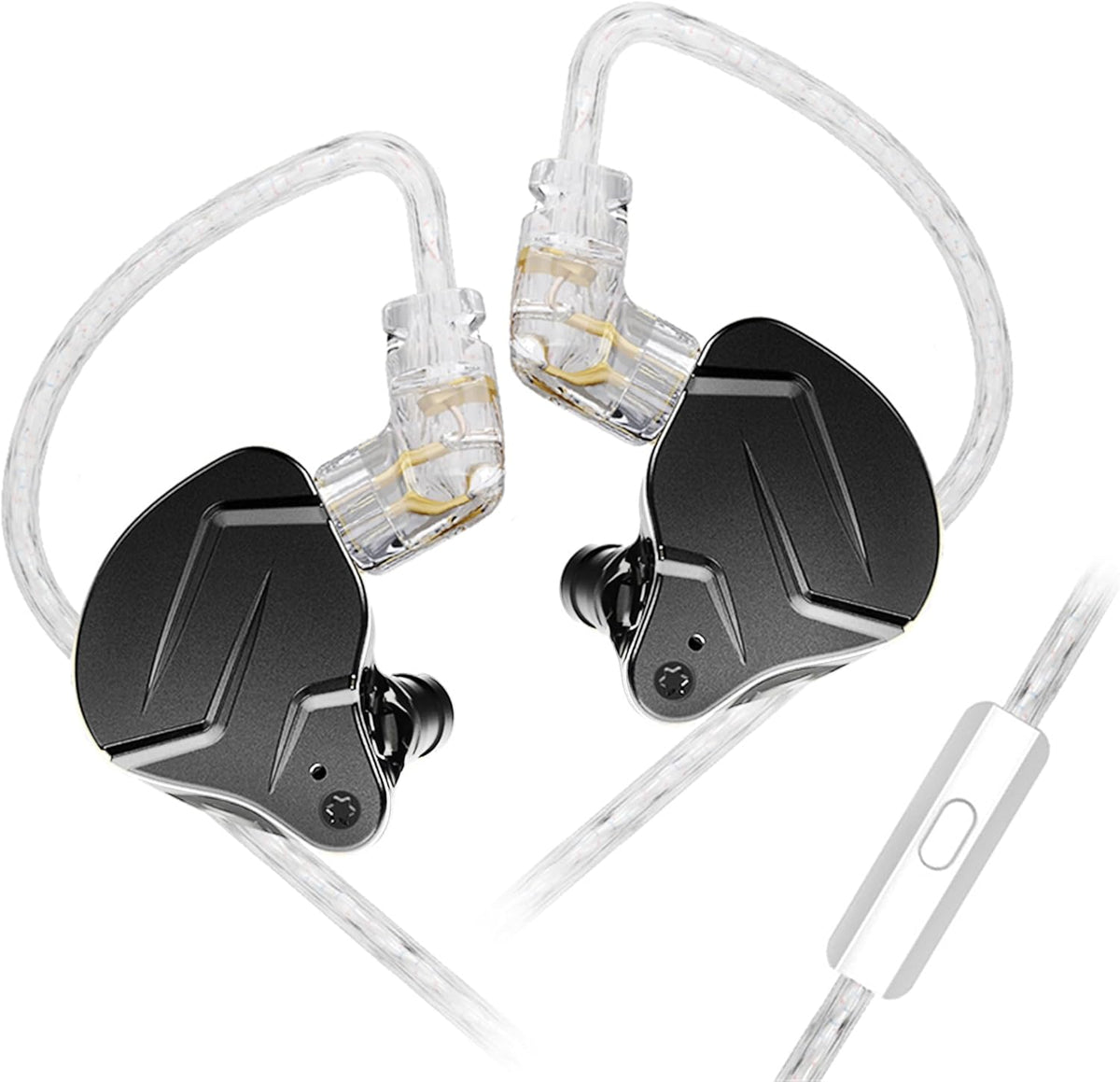 KZ ZSN PRO X Gaming Earbuds in Ear Monitor Headphones, High Fidelity IEMS Earphones, Hybrid Dual Driver Wired Earbuds with 1BA 1DD Detachable Tangle-Free Cable for Computer Tablet (Black, with Mic)