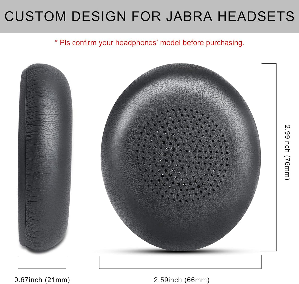 Ear Pads Replacement for Jabra Evolve2 65 (65MS 65UC USB)/Evolve2 40 (40UC 40MS USB)/Elite 45h On-Ear Wireless Headphones, Ear Cushions with Protein Leather