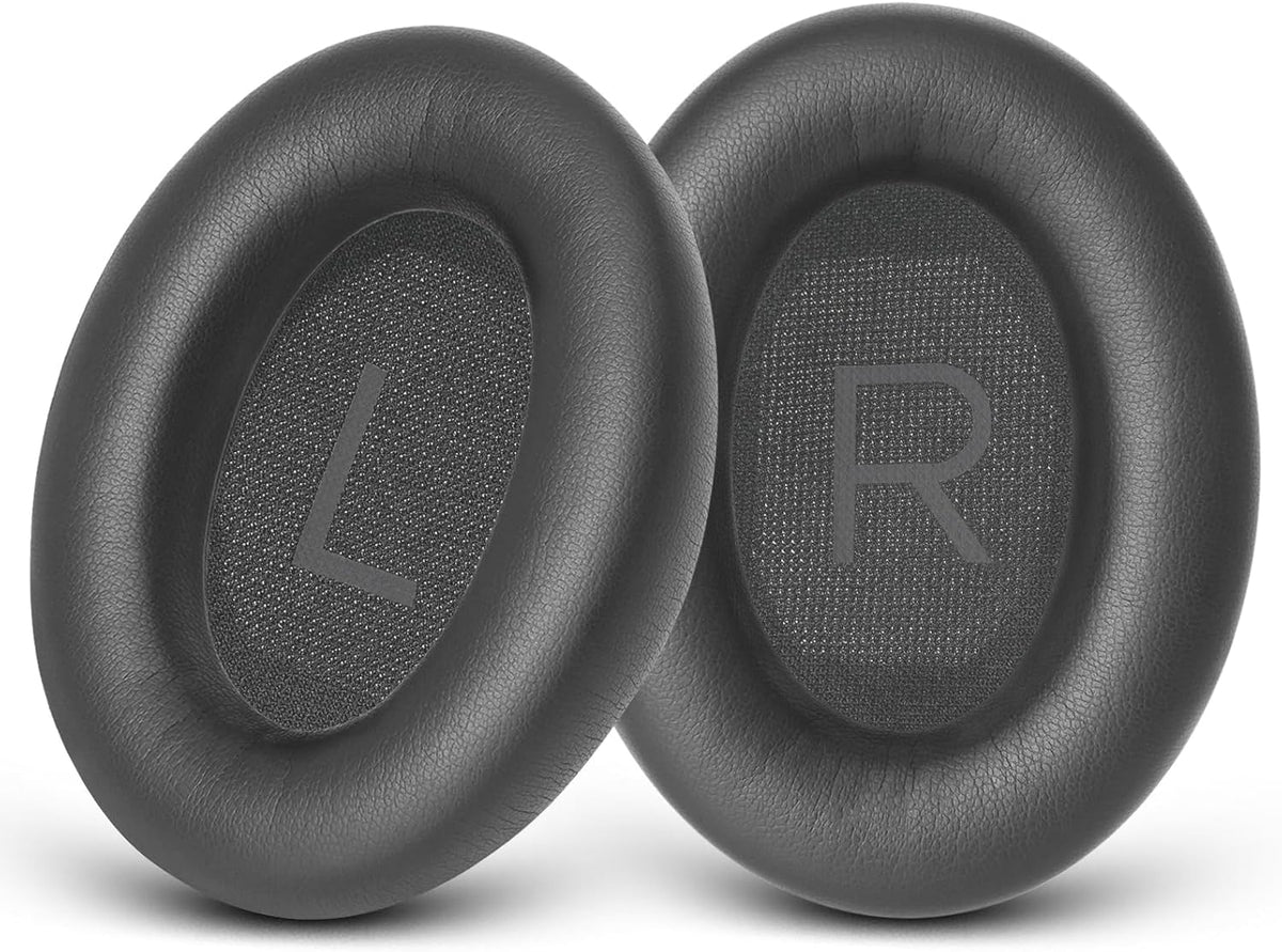 GEVO Replacement Ear Pads for Bose QC45, Ear Cushions for Bose QuietComfort 45 (QC45) & Quiet Comfort SE (QC SE) Headphones, Earpads with Softer Leather Noise Isolation Foam (Gray)