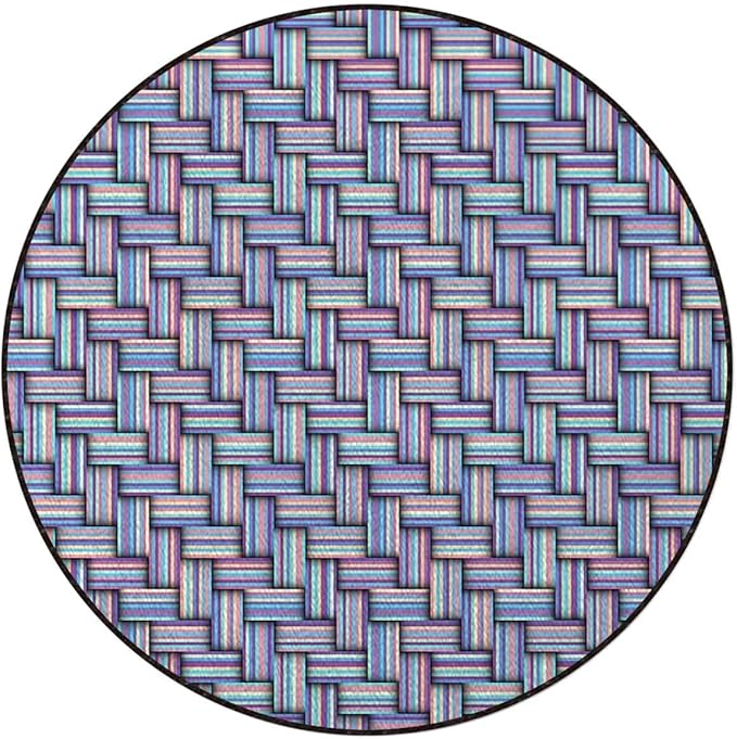 Pink Purple Grey Chair Mat Office Protector for Hardwood Floors Anti-Slip Floor Protection Mat Multi-Purpose Chair Carpet for Desk Fractal Geometric Linked Graphic Diameter 43.3 in