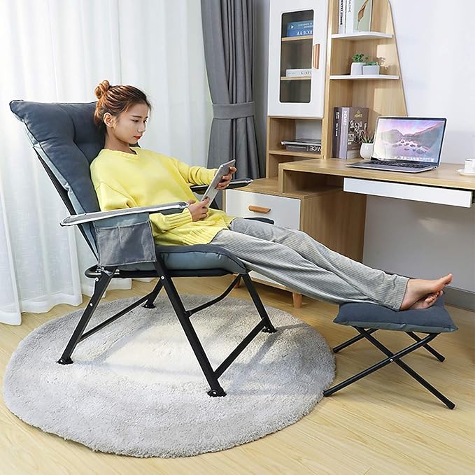 Computer Office Chair Swivel Task Chair Patio Backyard Lazy Armchair Ergonomic Computer Chair Wide Desk ChairAdjustable Angle Gaming Chair with Lumbar Pillow and FootrestFoldable Reclining Chair Off