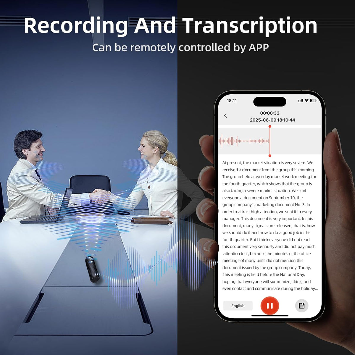 128G Magnetic AI Voice Recorder,Smart Audio Recorder with GPT-5 Summary,1-Month Continuous Recording, Noise Cancel,Magnetic Portable Recording Device for Lectures, Meetings