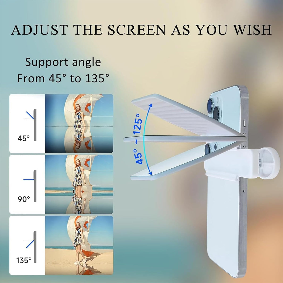 Mirror Effect Lens - Capture Stunning Reflections Instantly, Smartphone Camera Mirror Reflection Clip Kit, Adjustable Angle Mobile Phone Camera Mirror Clip for Outdoor Travel Photography (2Set-Mix)