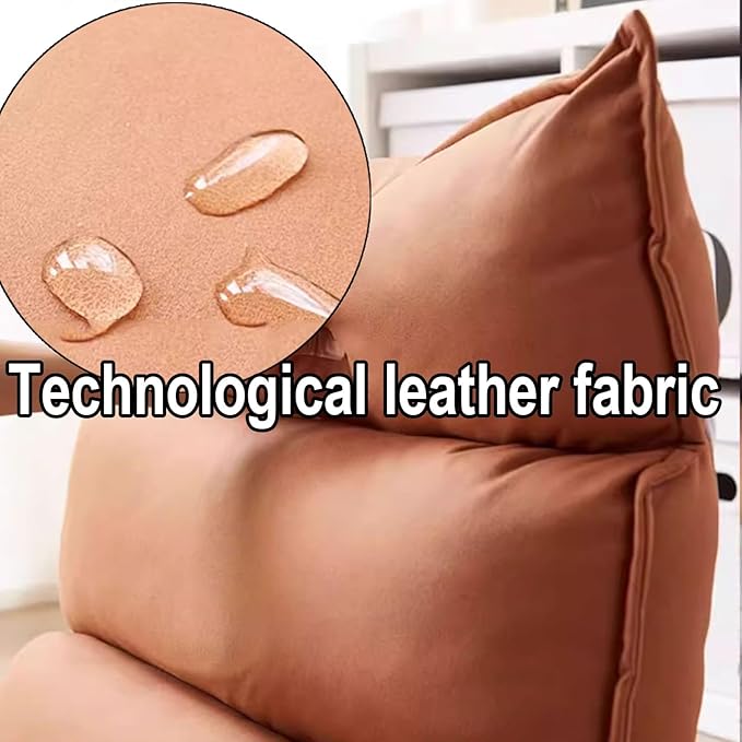 Single Sofa Chair Modern Floor Seat 5-Position Adjustable Backrest Freestanding Support Load Capacity 150kg for Living Room Bedroom Balcony Multi-Color(Brown)