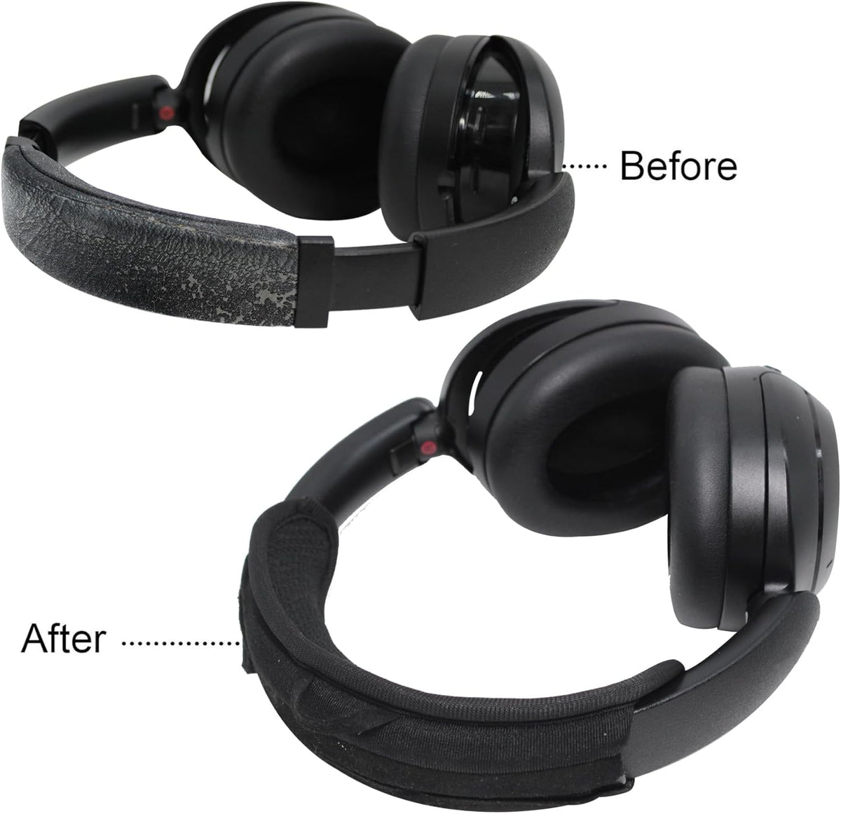 Adhiper Universal Headphone Headband Cover for Sony Beats Bose Soundcore HyperX ATH Skullcandy JBL Jabra, Headband Cover Cushion Protector for Sony XM4, XM5 & Beats Studio Pro/Solo4 Headphones - Black
