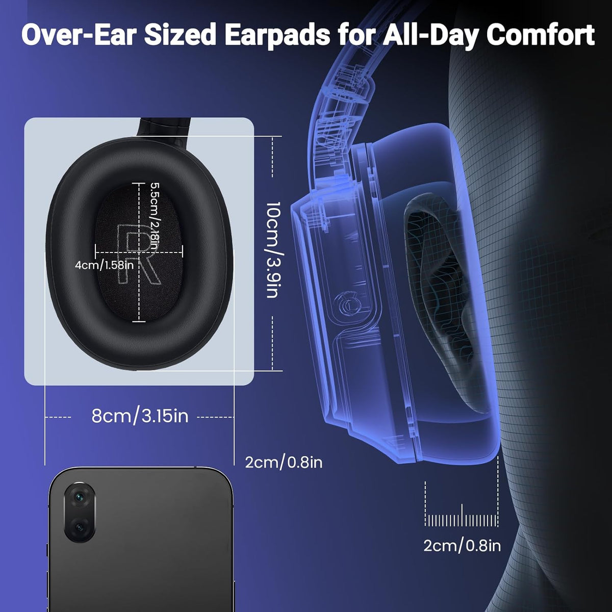 Headset with Microphone for PC, USB Computer Headsets AI-Powered Environmental Noise Cancelling Headphone with Busylight, Mic Mute Boom & Volume Control, Wired Over-Ear Headset for Laptop/Work/Office