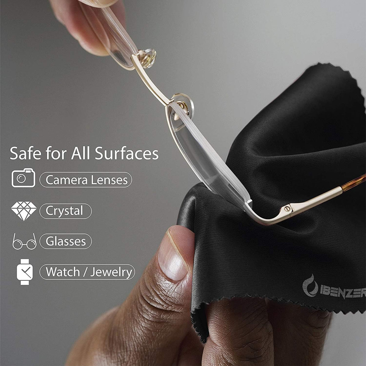 IBENZER MF01S-6P-A Microfiber Cleaning Cloths for Electronics Micro Fiber Camera Lens Cleaning Cloth, Glasses, Screens