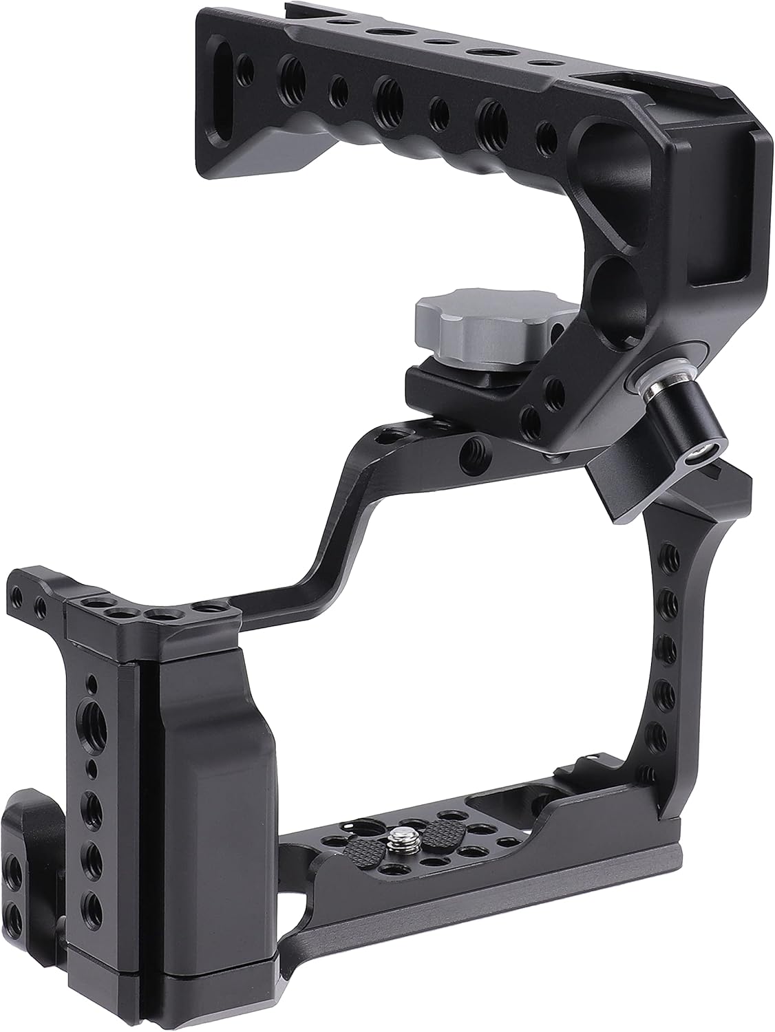 FocusFoto Camera Cage +Top/Side Handle Grip Kit, Aluminium Alloy Video Filmmaking Stabilizer Rig with Cold Shoe and 1/4" 3/8" Screw Mouting for Canon EOS M50 Mark II/M50/M5 Mirrorless Camera
