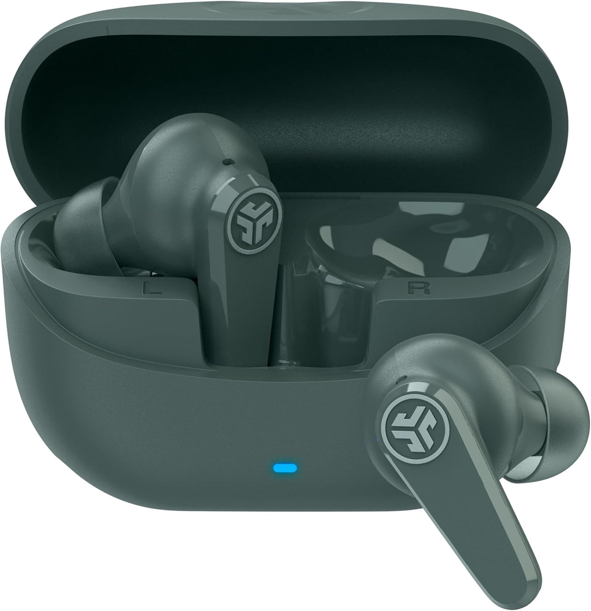 JLab Go Pods ANC True Wireless Bluetooth Earbuds & Charging Case, Hybrid Active Noise canceling + Be Aware for Safe Listening, 26+ Hours Total Playtime, Clear Calls, Custom Sound via App, Sage