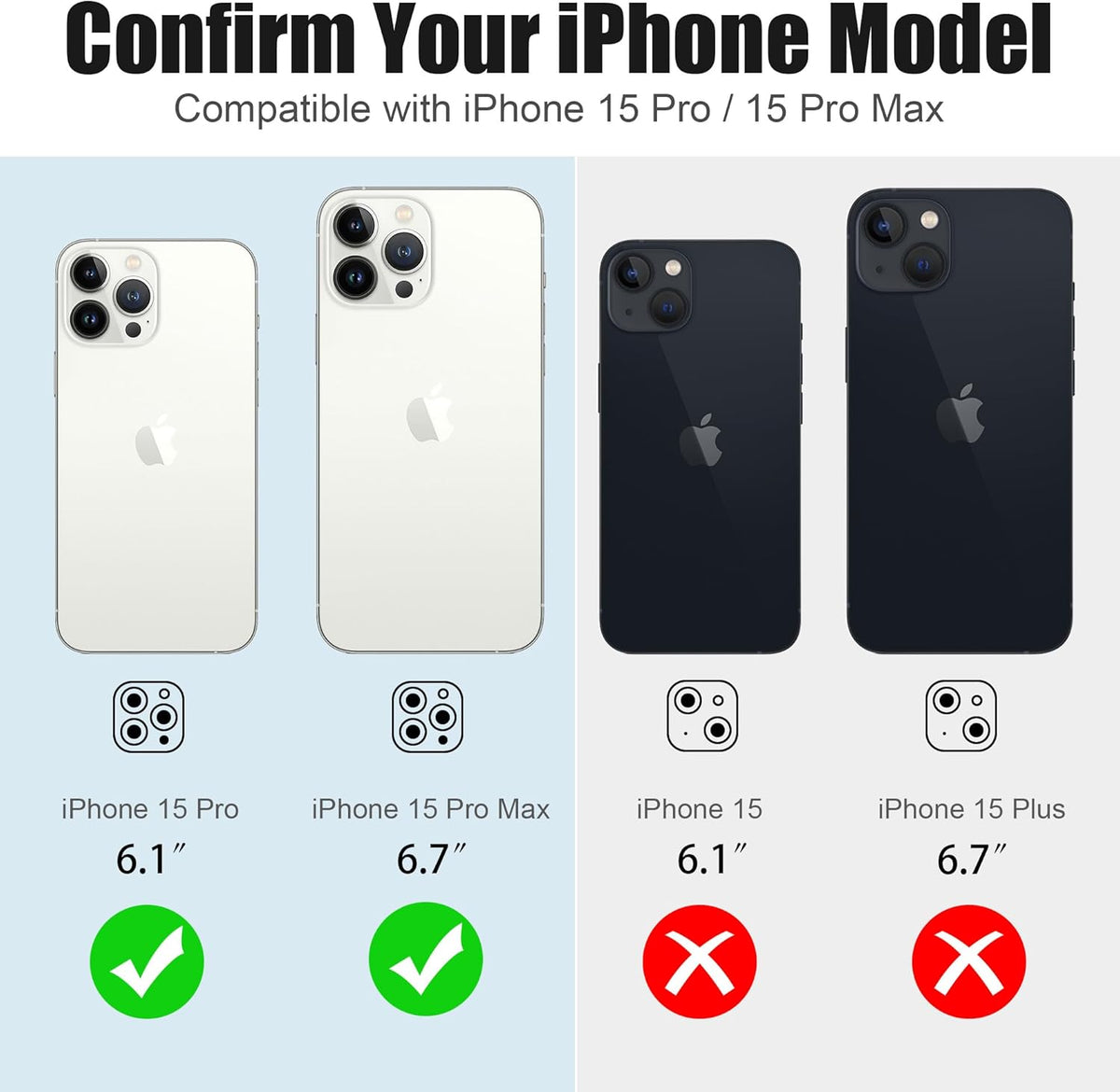 AGVEE 3+3 6 Pack for iPhone 15 Pro 6.1" / 15 Pro Max 6.7" Camera Lens Cover Protector, Bling Diamond & Bling Glitter Metal Ring 9H Tempered HD Glass Camera Cover Protector Film, Bling-Rose