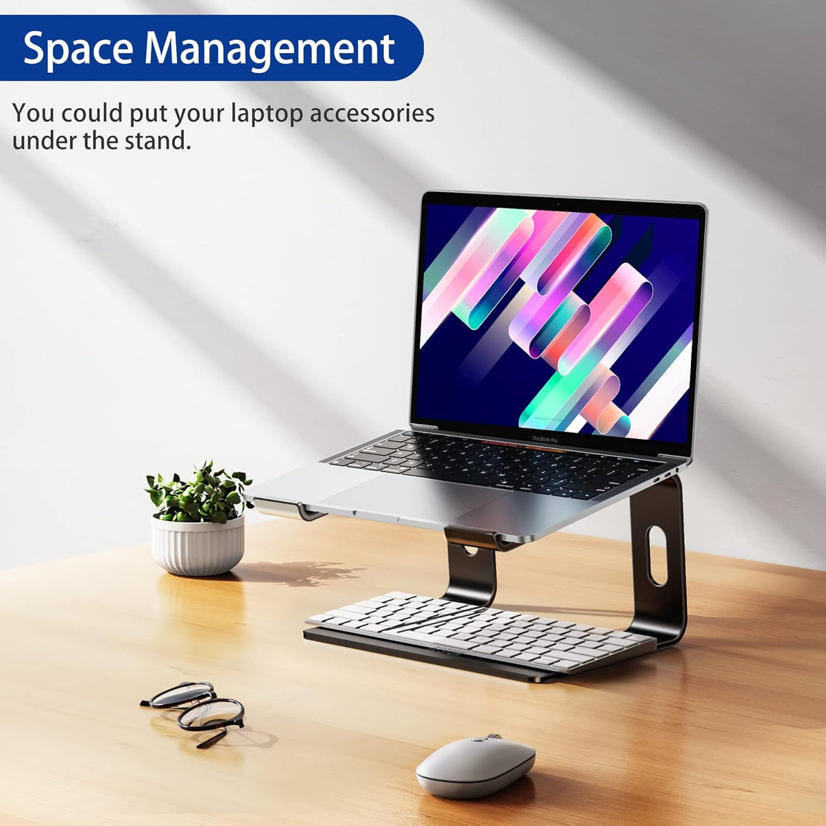 BESIGN LS03 10-15.6" Aluminum Laptop Stand, Ergonomic Detachable Computer Stand, Notebook Riser, Laptop Mount