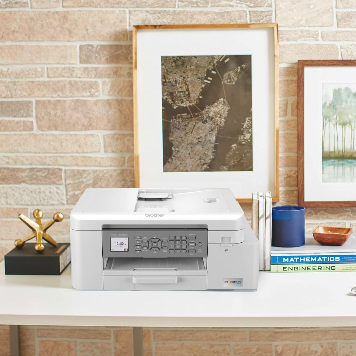Brother MFC-J4335DW INKvestment Tank Wireless All-in-One Color Inkjet Printer, Up to 1-Year of Ink in-Box, Duplex Printing, Mobile and Cloud Print, Works with Alexa
