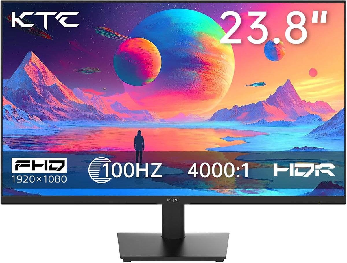 KTC 24 inch Monitor - 1080P Monitor, 100Hz FreeSync Gaming Moniter with HDR10,VESA Mountable, Adjustable Tilt, ZeroFrame Design, HDMI,VGA,Earphone Ports, PC Monitors for Office