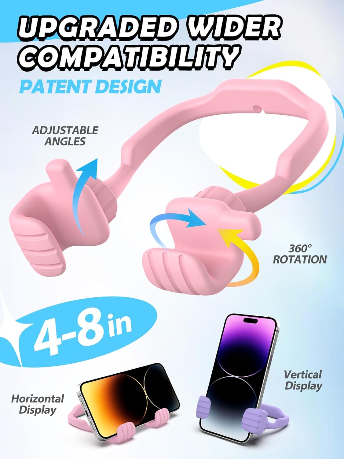 Cell Phone Stand Thumbs Up Lazy Phone Stand - 2 Pack Phone Holder 2025 College Graduation Gifts for Her Him Cellphone iPhone Stand for Desk Birthday Gifts for Teens Girls Boys Adults Women Men Wife