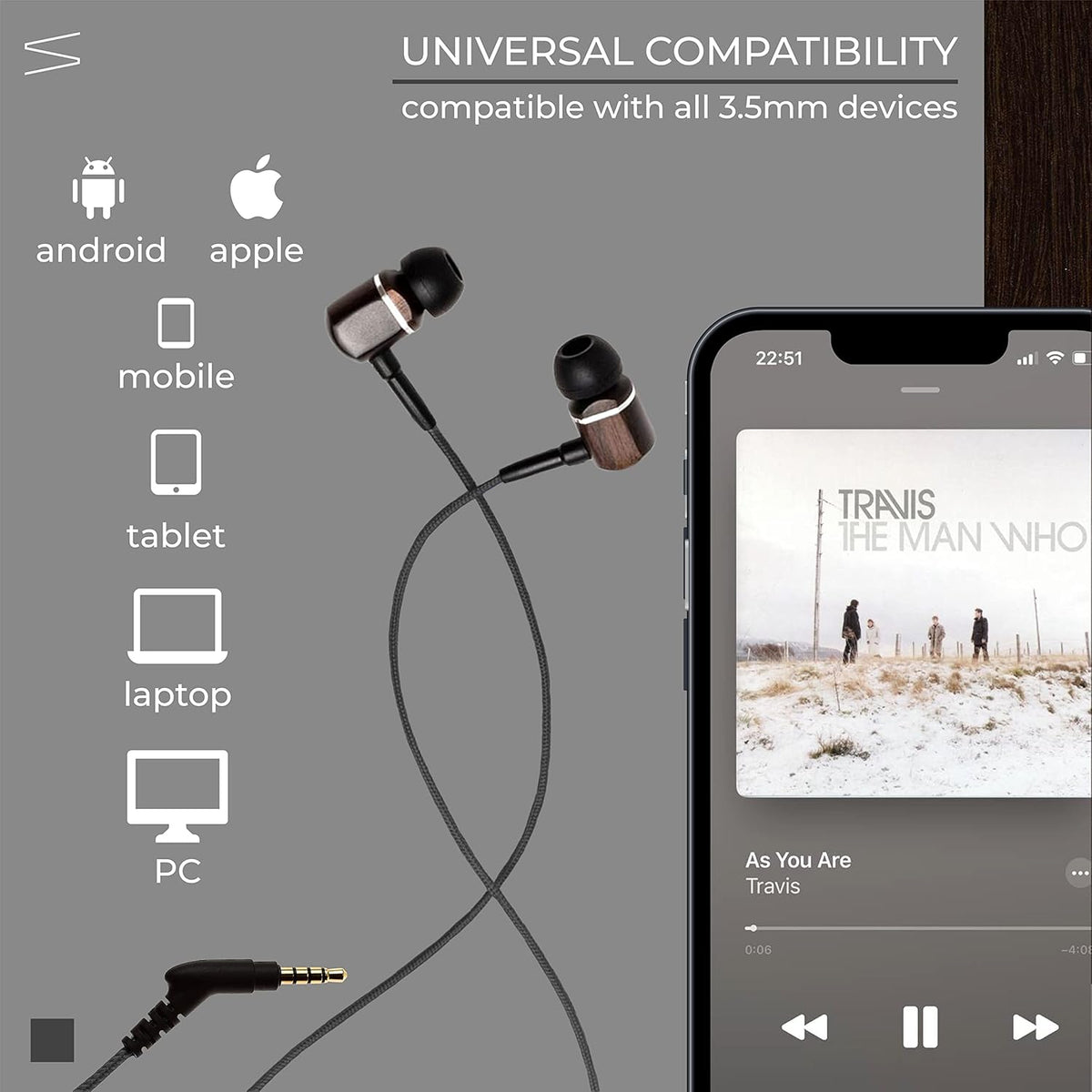 Symphonized Wired Earbuds with Microphone – 90% Noise Cancelling Ear Buds with Mic, in Ear Headphones Wire for Computer & Phone, Earphones 3.5 mm Jack