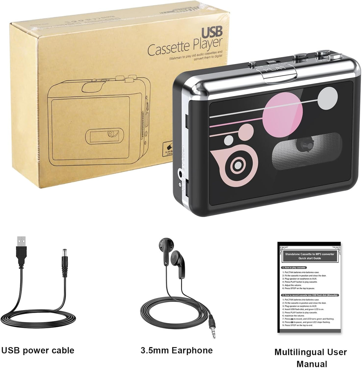 Cassette Cassette MP3 Cassette Mersoco Portable Tape Player, USB to Converter, Audio Music Digital Converter
