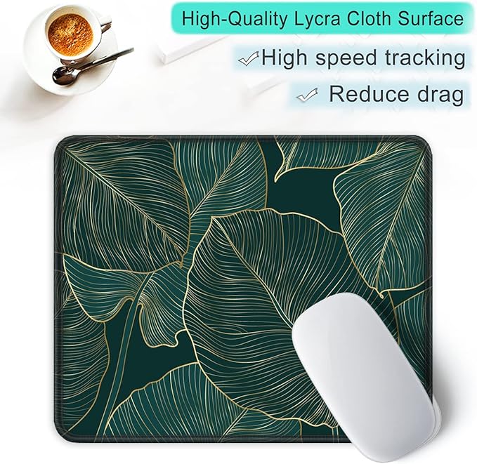 ITNRSIIET Mouse Pad with Stitched Edge Premium Textured Smooth Precise Operation Waterproof Washable Non-Slip Rubber Base Desktop Protection Mat, 10.2×8.3×0.12 inches, Palm Texture