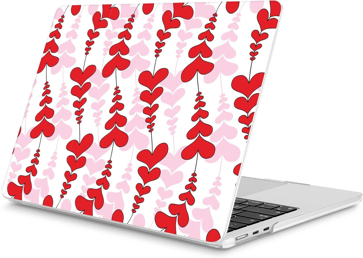 Mektron for 2025 M4 MacBook Air 13.6 Inch A3240 Case Fits 2023 A2681 M2 2024 A3113 M3 Chip with Liquid Retina Display Touch ID, Printed Plastic Hard Shell Cover for MacBook Air 13.6", Heart Wave