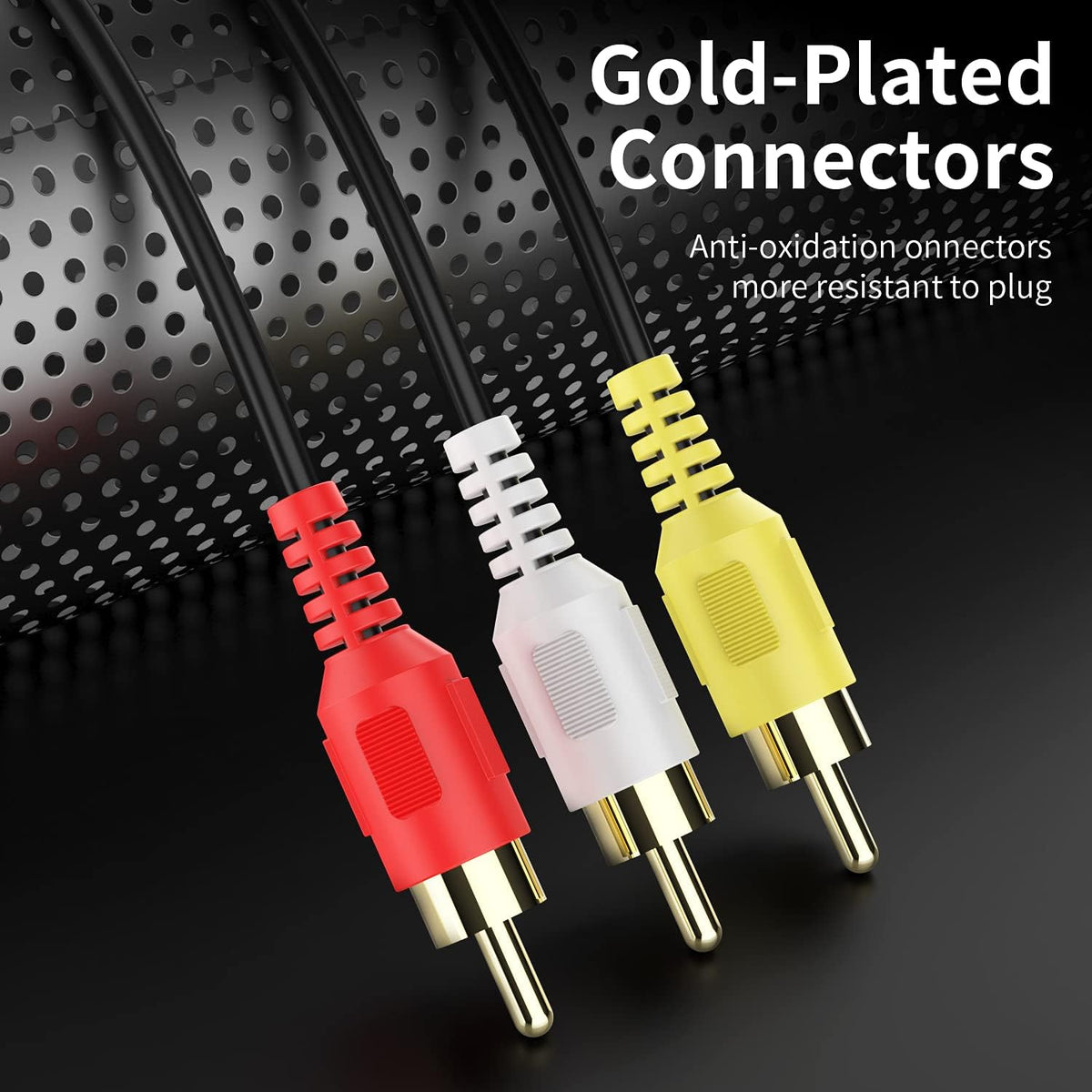 Abireiv 25FT 3RCA 3RCA Set-Top 24K Audio Video RCA Cable, to Composite AV Cable Compatible with Box, Speaker